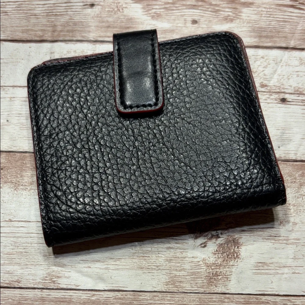 Lodis Black Pebbled Leather Card Holder Coin Purse